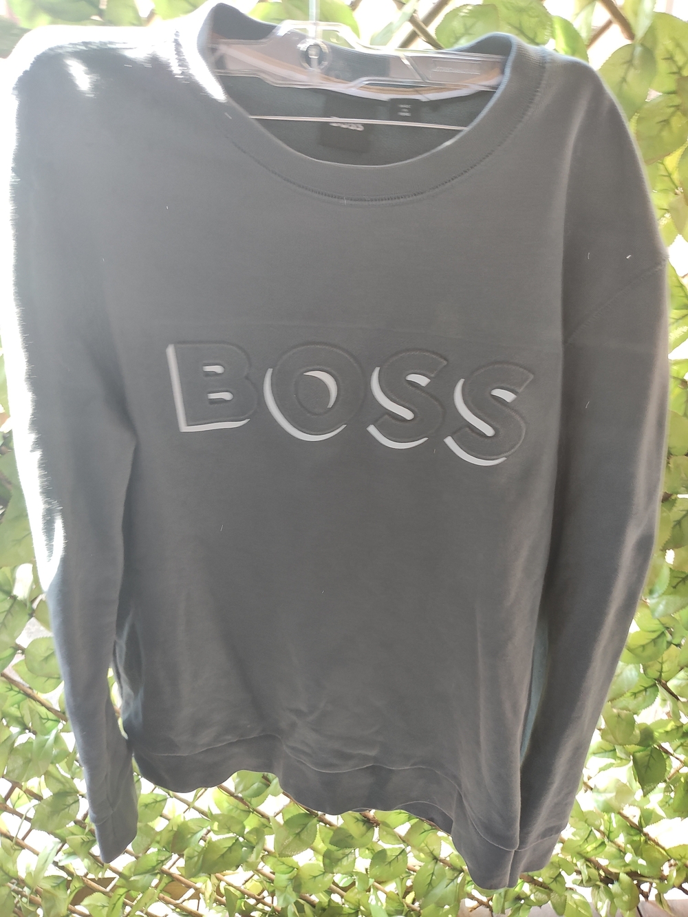 Boss Black Embossed Logo Crewneck Sweater